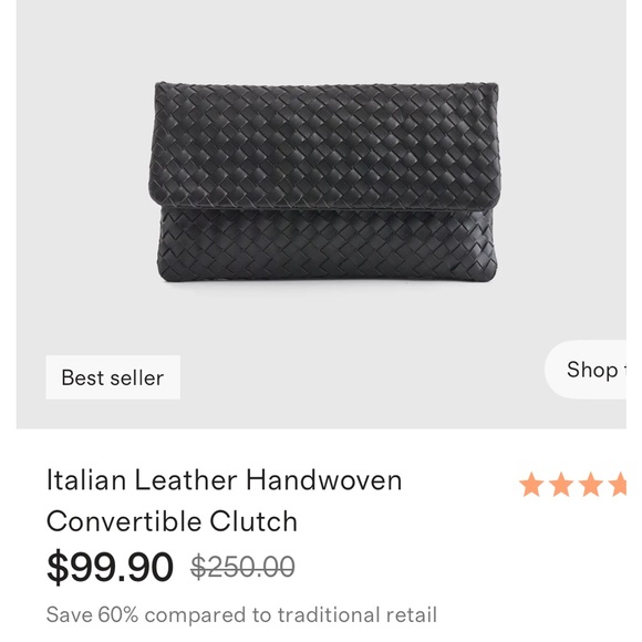 Quince Italian Handwoven Convertible Clutch - Picture 4 of 9